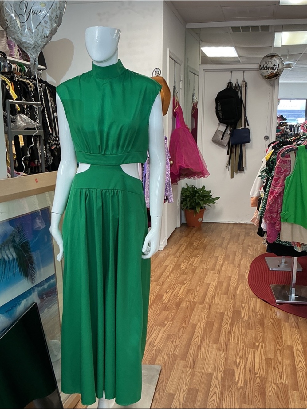 Emerald Cutout Midi Dress